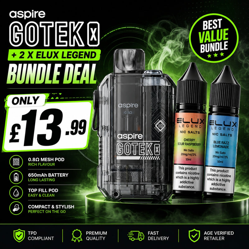 Aspire Gotek X Kit + 2 Elux Legend Nic Salt - Bundle